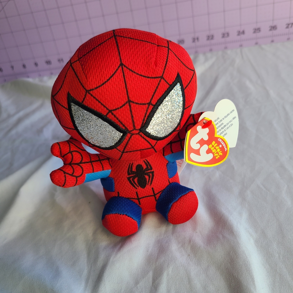 Spider-Man Ty Beanie Baby Plush Toy - Red and Blue
